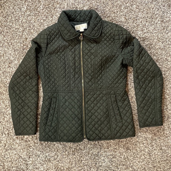 Michael Kors Jackets & Blazers - Michael Michael Kors Winter Puffer Jacket Coat Full Zip Up Green Womens Size M